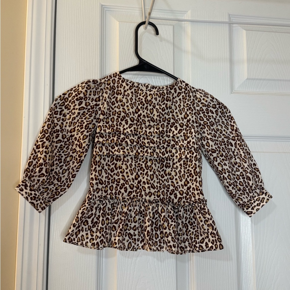 Hartstrings Brown Leopard Print Top